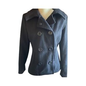 FULL TILT-BLACK PEA COAT-SIZE LARGE